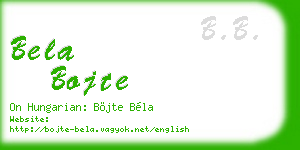 bela bojte business card